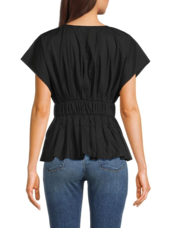 Glovara Splitneck Smocked Top