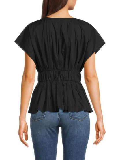 Glovara Splitneck Smocked Top