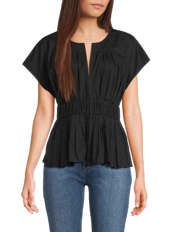 Glovara Splitneck Smocked Top