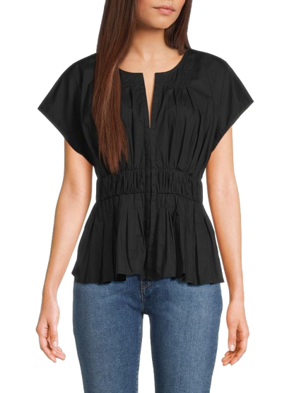 Glovara Splitneck Smocked Top